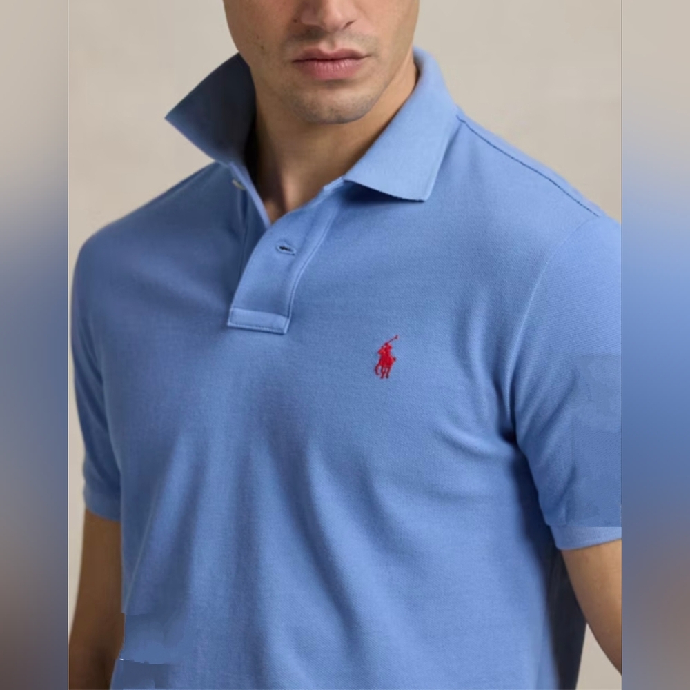 Polo Ralph Lauren Classic-Fit Cotton Polo Shirt Campus Blue Size XXL - Picture 9 of 13